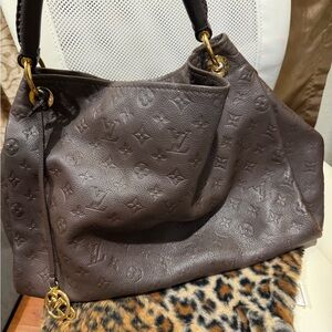 Louis Vuitton Dark Brown Embossed Hobo Bag Artsy